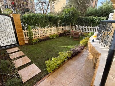 Available furnished apartment + private garden in the heart of Al-Rehab City