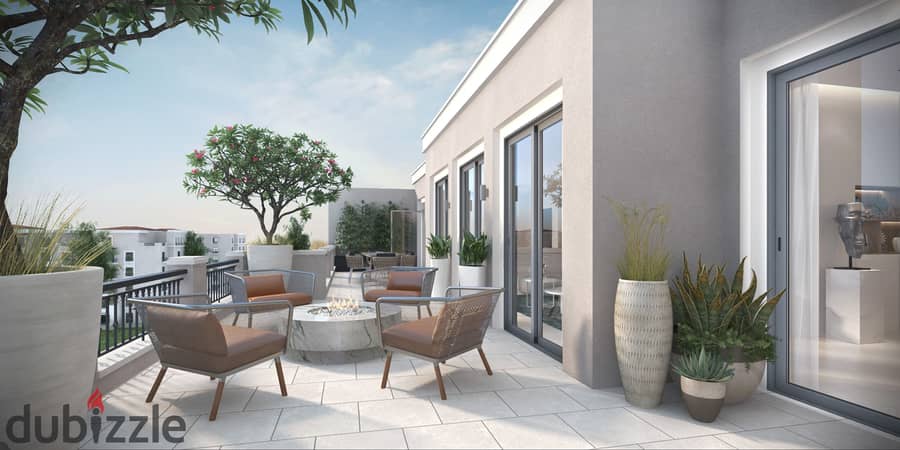 بنتهاوس 213 متر 4 غرف + غرفة مربية مع حمام خاص في Village West - فيلدج ويست كمبوند الشيخ زايد وسط 125 فدان مساحات خضراء