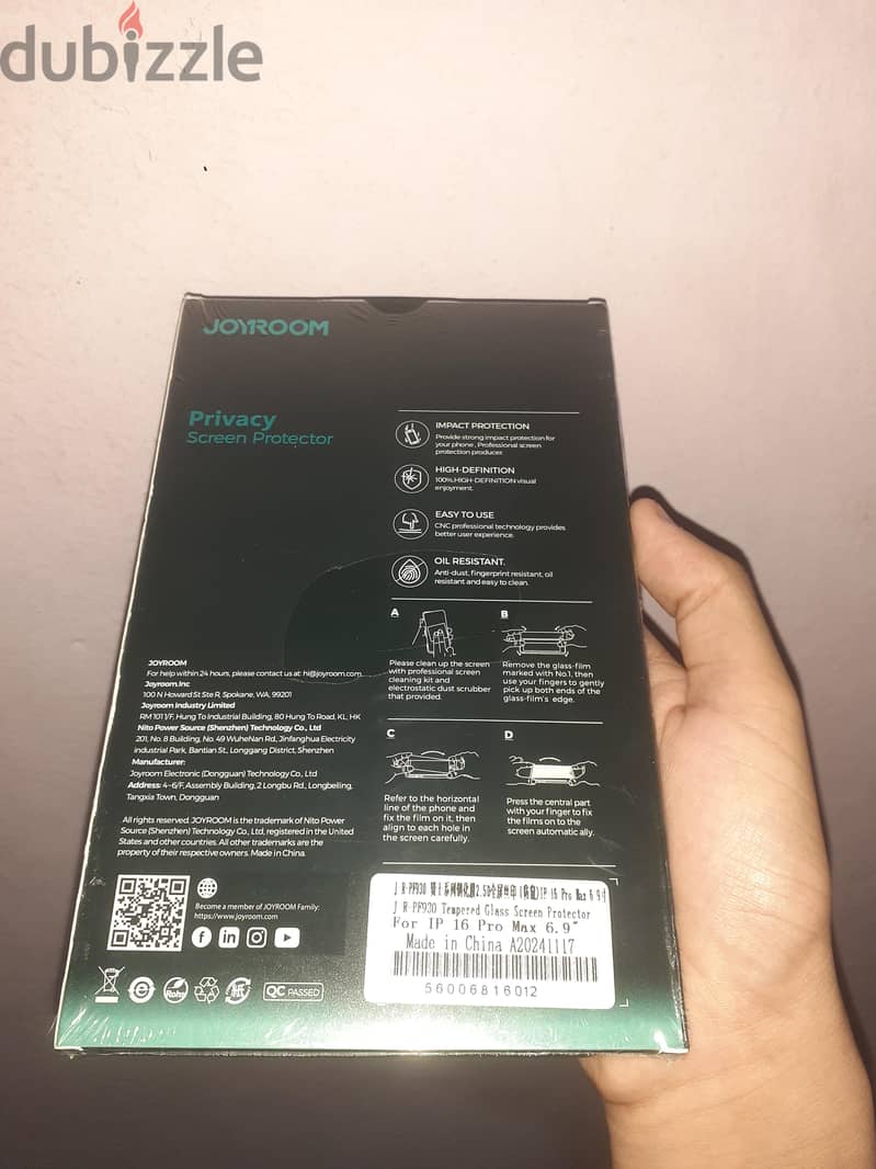 Privacy Screen Protector JoyRoom For IPHONE 16 pro max 1