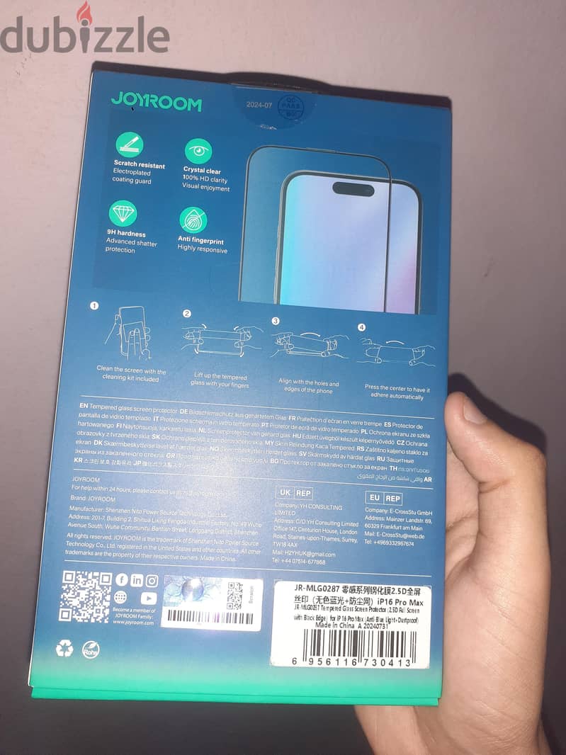 Screen Protector JoyRoom For IPhone 16 pro max 1