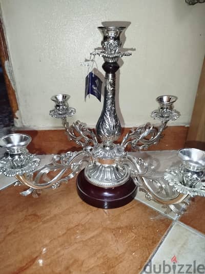 للبيع شمعدان ديكور فاخر 5 أذرع – Silver Plated