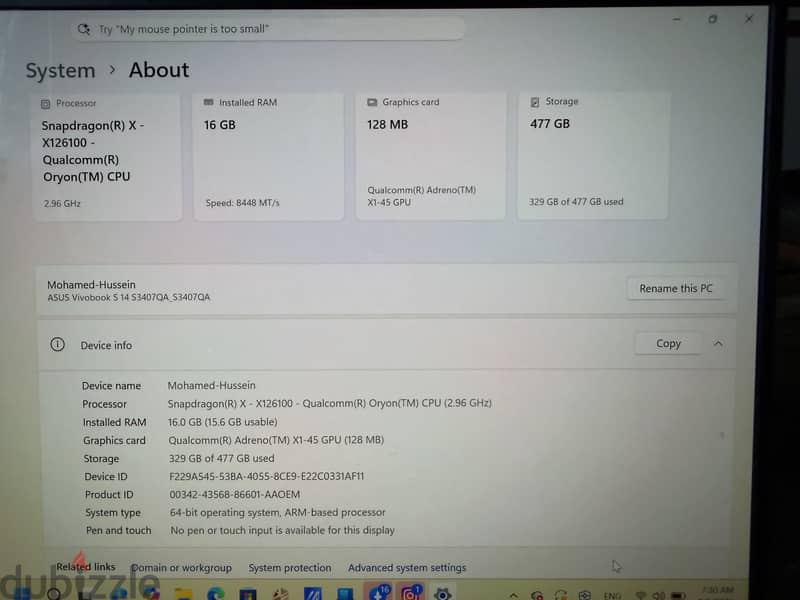 Asus vivobook S14.  Copilot+PC 3