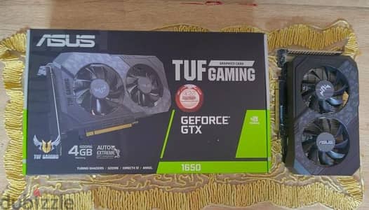 كرت شاشة ASUS TUF GTX 1650 4GB GDDR6 معة العلبة الأصلية