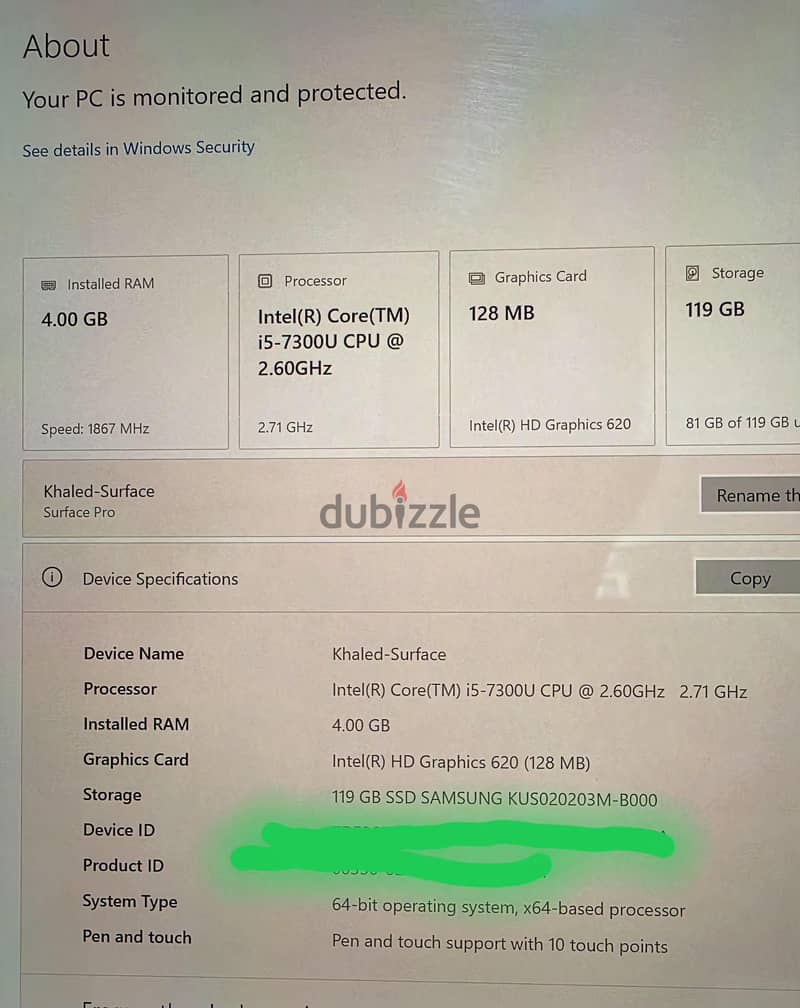 Microsoft Surface Pro 5 "SIM Version" 7