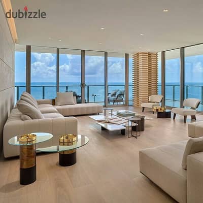 140m 2 rooms ready for immediate delivery for sale with super lux finishing full sea and lagoon view in Mazarine Alamein New Alamein North Coast