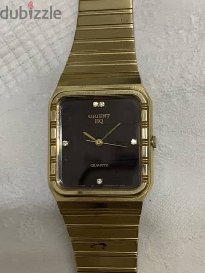 Vintage Orient Watch - ساعة أورينت EQ كوارتز كلاسيكية باللون الذهب