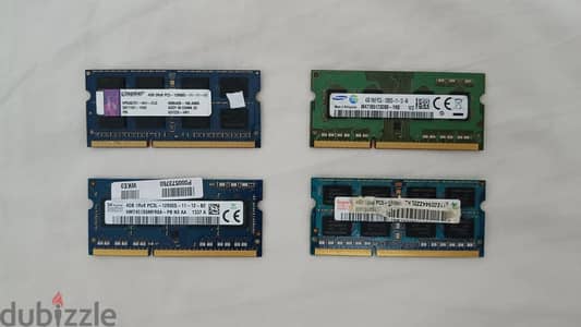 بندل 4 رامات لابتوب أوريجينال 16GB (أربع رامات 4GB DDR3 1600MHz)