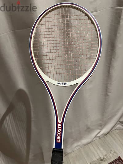 Vintage Lacoste top light wooden tennis racket - made in Belgium