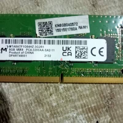 رامة Micron أصلية 8GB DDR4 3200MHz Desktop RAM