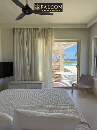 شاليه صف أول لاجون Sea View  من مصطبـة 33م  متشطب بجوار هاسيندا باي للبيع في سي شور هايد بارك الساحل الشمالي راس الحكمة Seashore Hyde Park North Coast