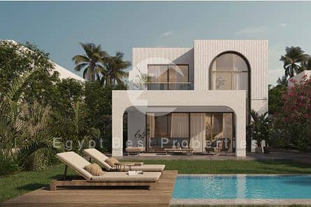 DELIVERY NEXT SUMMER FULLY FINISHED STANDALONE VILLA FOR SALE DIRECTLY ON THE LAGOON _ 5% DOWN PAYMENT | THE MED RAS EL HEKMA, NORTH COAST