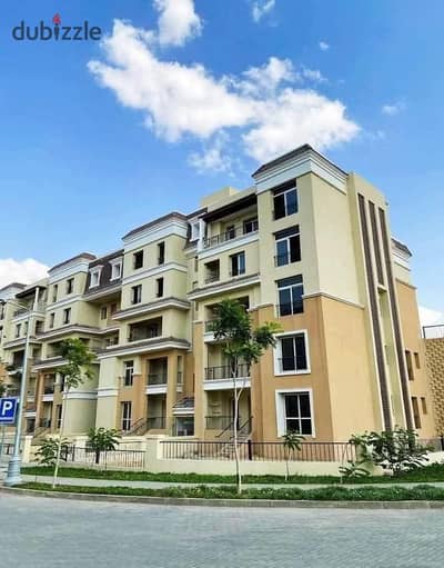 Apartment for sale in New Cairo on the Suez Road next to Madinaty, inside Saray Compound, with a distinctive view of the landscape and a large discoun