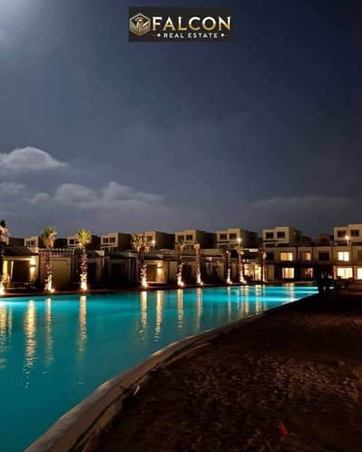 شاليه صف أول لاجون Sea View  من مصطبـة 33م  متشطب بجوار هاسيندا باي للبيع في سي شور هايد بارك الساحل الشمالي راس الحكمة Seashore Hyde Park North Coas