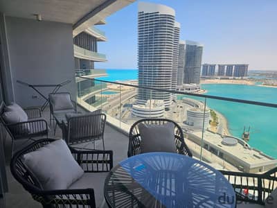 Urgent sale A VIP apartment in the Alamein Towers featuring hotel-standard with AC'S directly on the sea in the Alamein Towers ( ready to move )