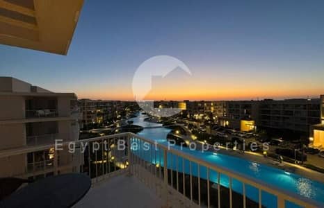 Fully Furnished high end canal view Ready to Move 2 bedrooms chalet for sale in Marina Marassi North coast