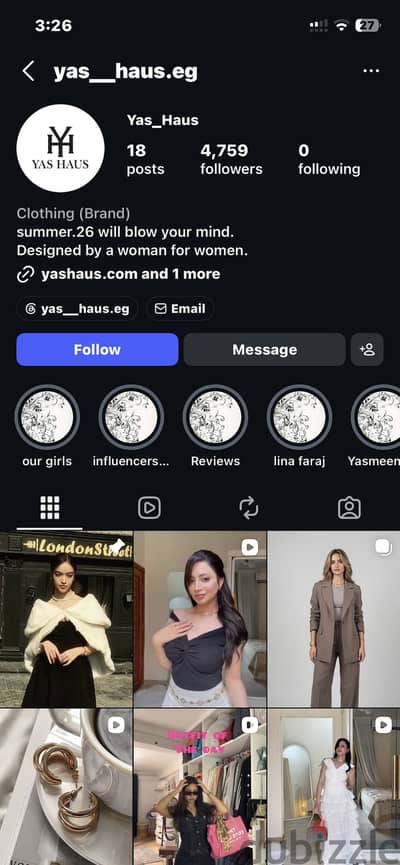 Online fashion brand for sale