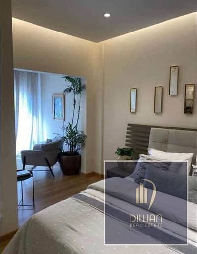 A premium apartment in a prime location directly on Suez Road, minutes away from Fifth Settlement and AUC, in Sarai Compound, Mostakbal City.