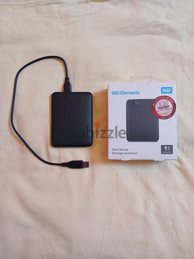 هارد خارجي محمول WD Elements Portable لم يستخدم بحالة الجديد