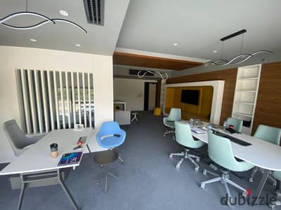 A unique office or clinic for rent, 94 square meters, third floor, two rooms and a reception, and can be modified, finished with air conditioning.