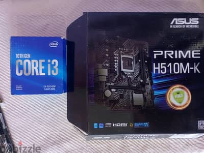 باندل Asus prime H510M-k + i3 10100f   اقوى وارخص من i7 جيل سابع .