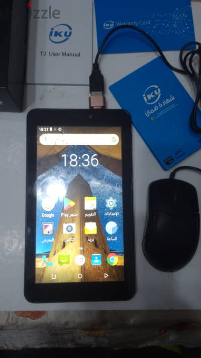 تاب iku  T2 بالعلبه والماوس والكونفرته خطين وميمورى الباغه مشروخه