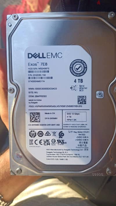 هارد Dell مساحة 4 تيرا بحالة الجديد زيرو