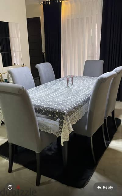سفره ب ٦ كراسي خشب زان احمر