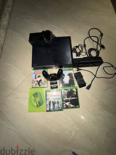 xbox one + controller +5 games +kinekit