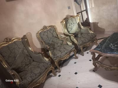 طقم انترية مدهب حاجة محترمة خشب ميا ميا من دمياط