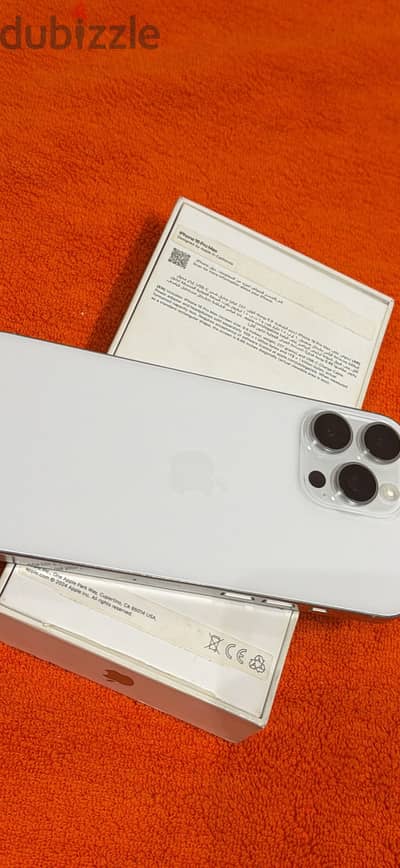 Apple - iPhone 16 Pro Max 256g / White / Arabic Box / battery 89%