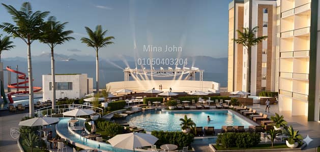 For sale in Hurghada, an apartment with two rooms, first row to the sea, with a private beach, installment over 5 years For sale in Hurghada, an apartment with two rooms, first row to the sea, with a private beach, installment over 5 years