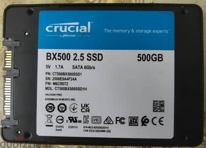 SSD 500GB Crucial BX500 SATA كسر زيرو
