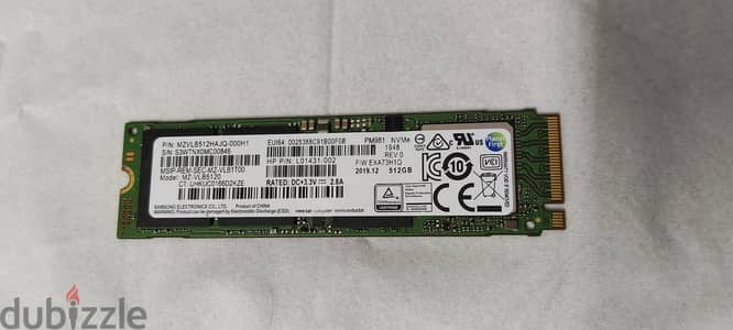 Samsung PM981 NVMe - 512 GB - Health 96% - TDW 36 TB - هارد