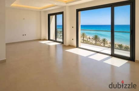 Finished chalet, sea view for sale at a special price in Marina 5, Lisan El Wazra, El Alamein, North Coast