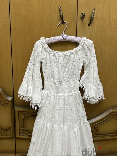 فستان أبيض white casual maxi dress