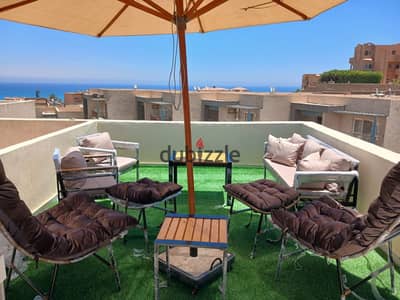 Sea View Fully Furnished 2Bed Chalet with Roof in Coronado Marina Ain Sokhna