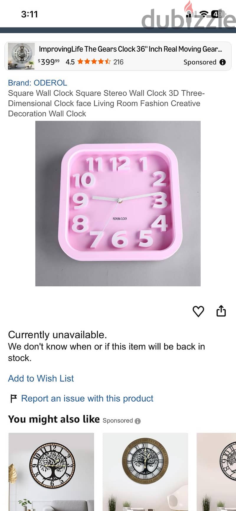 Pink Wall Clock 1