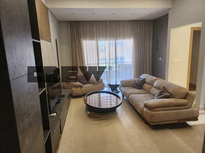 Fully furnished 94m² studio for rent in Mivida Boulevard, featuring ultra-super-lux finishes and an open view; available for long-term rent.