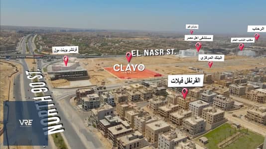Fully finished administrative office for sale, 38 square meters, in the heart of New Cairo's Fifth Settlement, in the Al Qarnafel Services area, secon