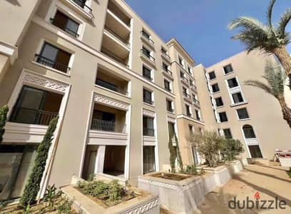“3-bedroom ground-floor apartment with a private garden for rent in Village West Compound, Sheikh Zayed. ”