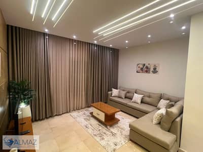 Furnished studio apartment with super deluxe finishing for rent in The Village Gate Compound, Fifth Settlement, near Point 90 Mall.