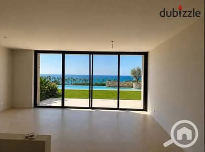 A fully finished two-bedroom chalet on the sea, with a 5% down payment, located next to Fouka Bay in Ras El Hekma, North Coast