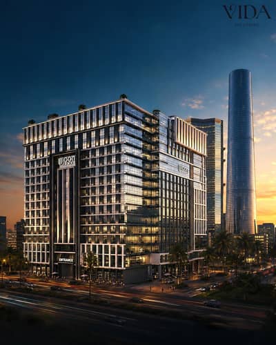 للبيع مكتب 21 متر متشطب بالكامل علي محور بن زايد مباشر في اهم مشاريع العاصمه الاداريه U icon Tower بالتقسيط علي 12 سنه