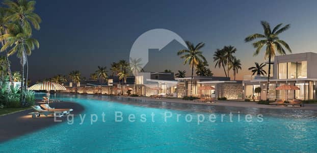 FINISHED VILLA WITH AC'S FOR SALE WITH ONLY 5% DP IN PRIME LOCATION PANORAMIC SEA VIEW  IN THE MED IN RAS AL HEKMA IN NORTH COAST
