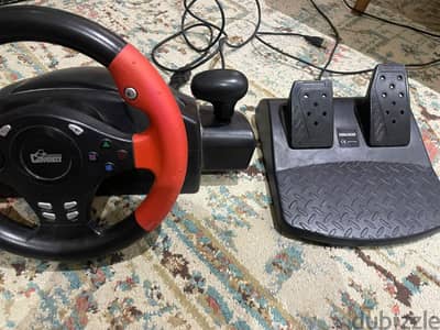 (دركسيون) عجلة قيادة ألعاب Racing Wheel مع بدالات – للكمبيوتر وPS3