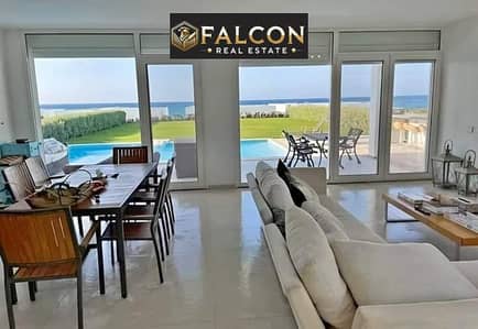First-row villa with a 30% off, Full sea view for sale in  Ogami Sodic, the North Coast , Ras El Hekma, next to Fouka Bay, Mountain View, and Lavista.