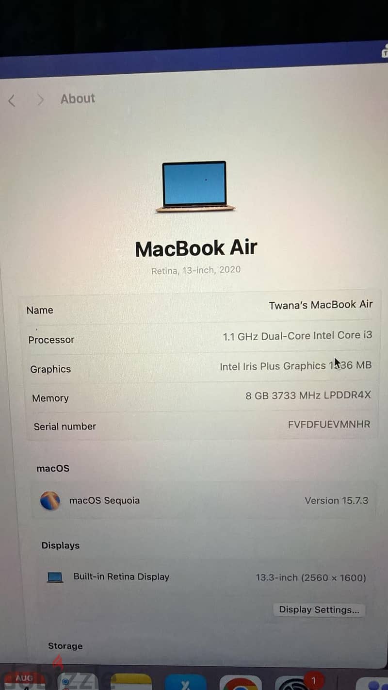 MacBook Air 2020 8