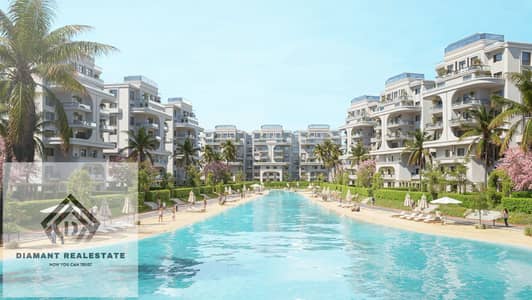 Last Apartment 3Bed with Panoramic view overlooking largest lagoon in New Capital, next to Diplomatic Quarter, with low down payment and Over 10 years