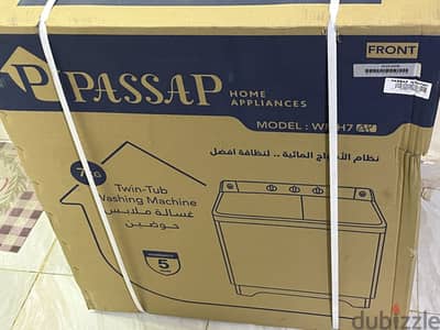 غسالة باساب حوضين 7 كيلو – جديدة بالكرتونة