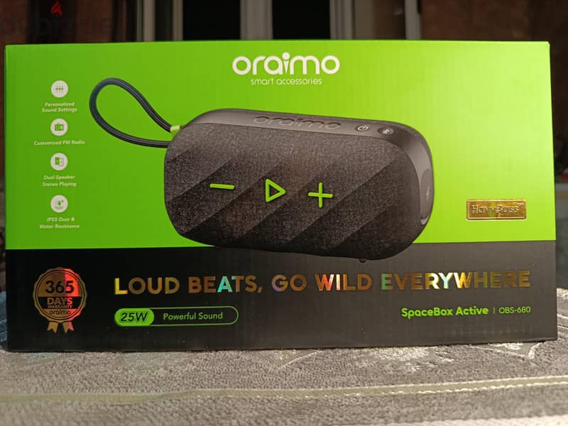 oraimo SpaceBox Active 25W Portable Wireless Speaker صب بلوتوث 1